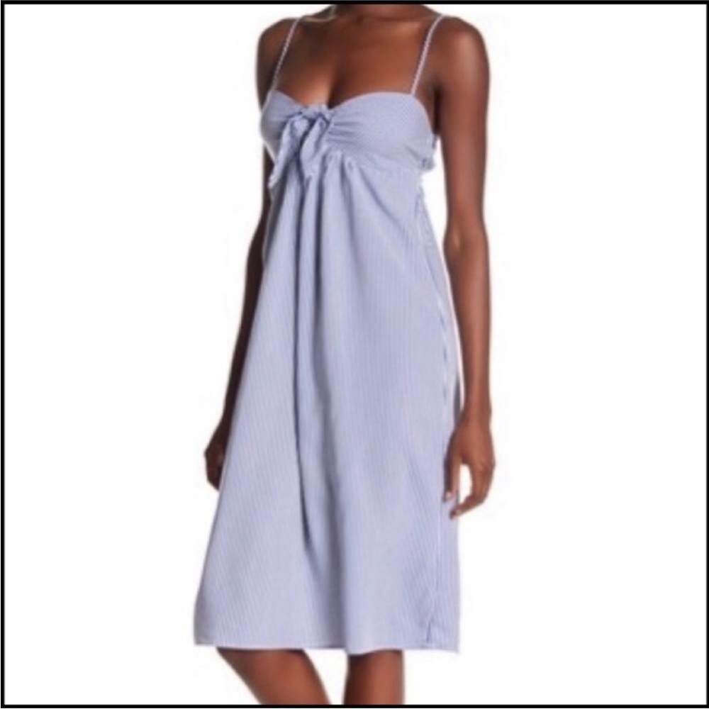 Velvet Torch Pin Stripe Midi Dress